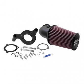 K&N Aircharger Performance Intake Textured Black For 01-15 Softail, 04-17 Dyna (excl. 16-17 FXDLS), 02-07 FLT/Touring (63-1125)