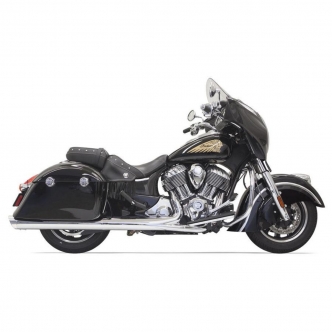 Bassani 4 Inch Slip On Mufflers In Chrome With Polished Slash-Cut End Cap For 2015-2024 Indian Models (8C17S)