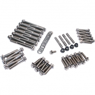 Feuling 12 Point Engine Fastener Kit in Stainless Steel For 1999-2017 Twin Cam A/B Motors (3049)