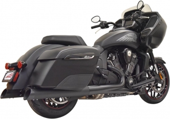 Bassani 4 Inch Black Mufflers With Black Slash-Cut End Caps For Indian Challenger, Chieftain & Road Master Models (8C17SB)