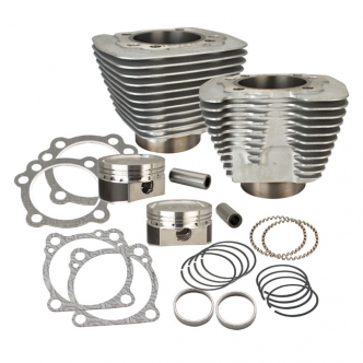 S&S 883-1200 Big Bore Conversion Cylinder & Piston Kit With Silver Cylinders For 1986-2022 XL883 Sportster Models (910-0301)