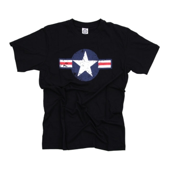Army Surplus T-shirt Air Force Star & Bars Black Size Medium (ARM840545)