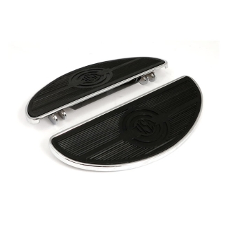 Doss Oval Old Style Floorboards Without Dampers In Chrome For Harley Davidson 1986-2017 FLST Softail, 2012-2016 FLD Dyna, 1983-2021 Touring And 2009-2021 Trike Models (ARM766515)