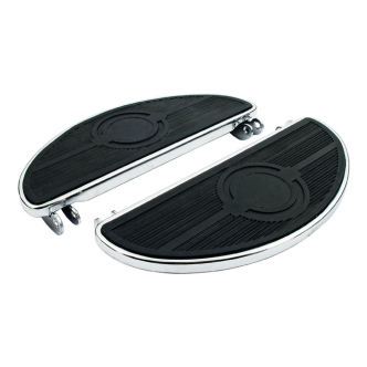 Doss Oval Old Style Floorboards Without Dampers In Chrome For Harley Davidson 1940-1984 FL, FLH Models (50603-40T) (ARM558615)