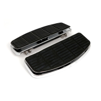 Doss Traditional Rectangular Late Style Floorboards In Chrome For Harley Davidson 1986-2017 FLST Softail, 2012-2016 FLD Dyna, 1983-2021 Touring And 2009-2021 Trike Models (50621-79A) (ARM020409)