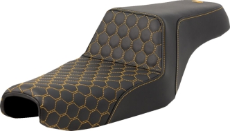 Saddlemen Honeycomb Step-Up Seat With Gold Stitching For Harley Davidson 2004-2022 Sportster Models (A807-11-177GOL)