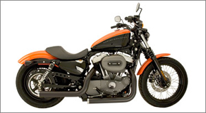 SuperTrapp Mean Mothers II Staggered Exhaust System in Black Finish 2004-2013 for Harley Davidson XL (Sportster) (137-72202)