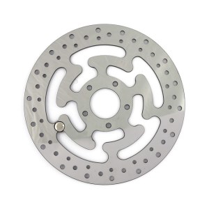 DOSS Front Left Polished Stainless Brake Rotor For Harley Davidson 15-23 Softail, 06-17 Dyna, 08-21 Touring, 09-21 Trike, 14-22 XL (ARM831109)