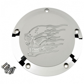 Joker Machine 5 Hole Hothead Derby Cover In Chrome For 1999-2018 Big Twin Models (06-99HH)