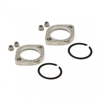 DOSS Evolution Industries Stainless Steel Exhaust Flange Kit In Polished With 12 Nuts For 84-21 Big Twin, 86-21 XL, 08-12 XR1200 (ARM060255)