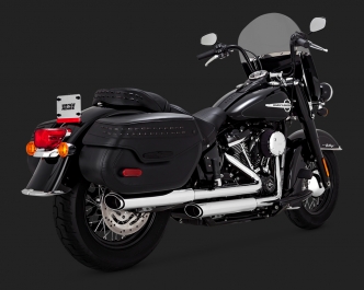 Vance & Hines Twin Slash Slip-Ons In Chrome for Harley Davidson 2018-2024 Softail Heritage & Deluxe Motorcycles (16879)