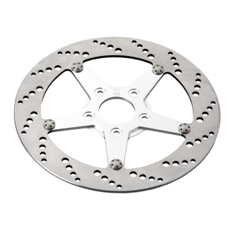 Kustom Tech 11.5 Inch Front Right Rotor Drilled Brake Disc/Rotor Up Until 1999 Harley-Davidson, Custom and Chopper Motorcycle (16-018)