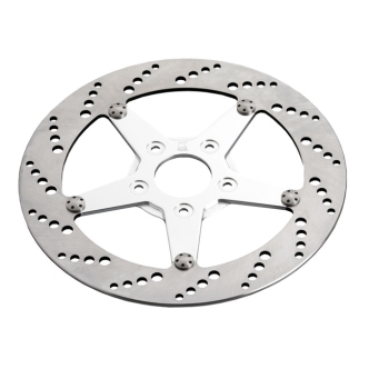 Kustom Tech 11.5 Inch Rear Left Rotor Drilled Brake Disc/Rotor Up Until 1999 Harley-Davidson, Custom and Chopper Motorcycle (16-023)