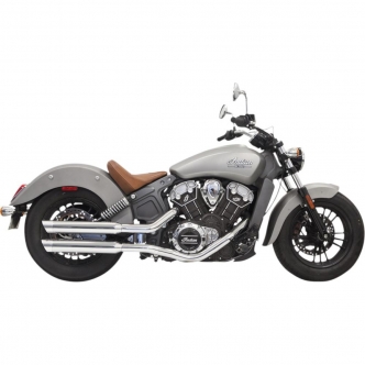 Bassani 3 Inch Slip On Mufflers In Chrome With Chrome Slash-Cut End Caps For 2017-2024 Indian Scout (8S17SC)