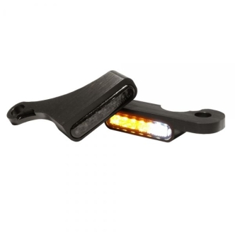 Heinz Bikes Handlebar LED Turn Signals in Aluminium/Black Finish With Included Position Light For 2018-2023 Softail Models (HBTSFL18-PL)