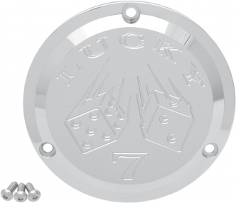 Joker Machine 3 Hole Lucky 7 Derby Cover In Chrome For Harley Davidson 1970-1998 With Big Twin Motors (921017L)