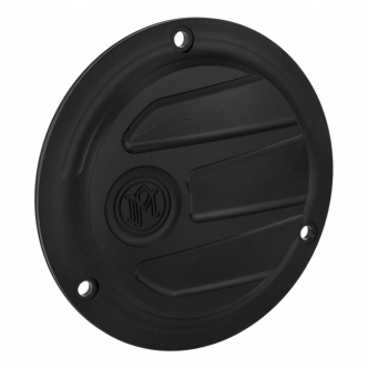 Performance Machine Scallop 3 Hole Derby Cover in Black Ops Finish For 1970-1998 B.T. Models (0177-2027-SMB)