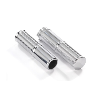 Kustom Tech 1 Inch FL Handlebar Grips in Polished Aluminium Finish For 1974-2023 Harley Davidson Models With Single Or Dual Throttle Cables Models (ARM649419)
