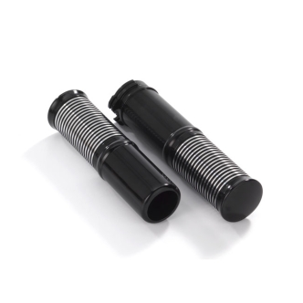 Kustom Tech 1 Inch FL Handlebar Grip Set in Black Contrast Cut Finish For 1974-2023 Harley Davidson With Single Or Dual Throttle Cables (ARM949419)