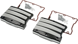 Performance Machine Scallop Rocker Box Covers In Contrast Cut Platinum Finish For Harley Davidson 1999-2017 Twin Cam Models (0177-2021-BMP)