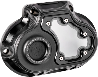 Performance Machine Vision Transmission End Clutch Cover In Black Ops Finish For Harley Davidson 2018-2023 M8 Softail Models & 2021-2023 Touring Models (0177-2081M-SMB)