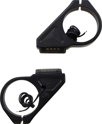 Joker Machine 49mm L.E.D. Fork Mount Turn Signals With Smoked Lens In Black Anodised Finish (05-305-1)